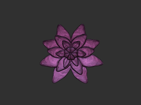 Lotus Flower Bas Relief 3D 打印模型