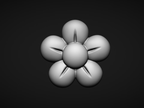 Retro Flower Bas relief 3D प्रिंट मॉडल