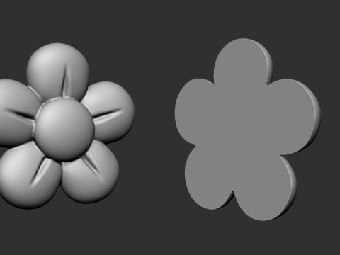 Retro Flower Bas relief 3D Принт Модель
