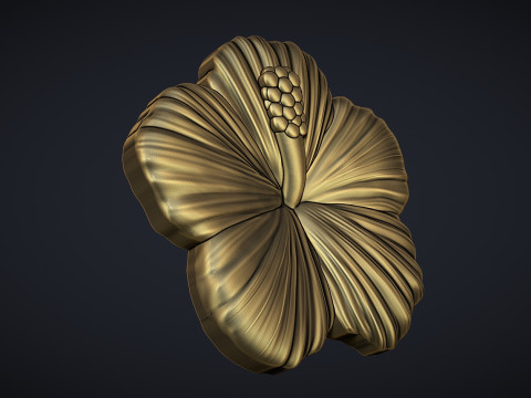 Hibiscus Flower Bas Relief Modello di stampa 3D