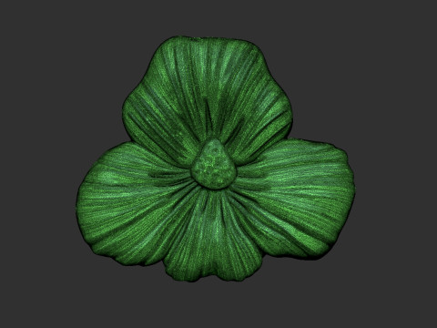 Viola Pansy Flower Bas Relief 3D Принт Модель