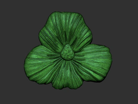Viola Pansy Flower Bas Relief 3D Print Model
