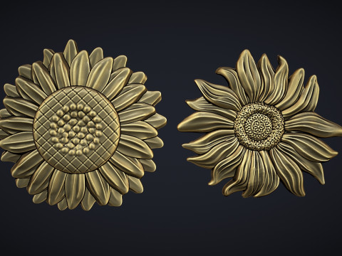 Sunflowers bas relief 3D प्रिंट मॉडल