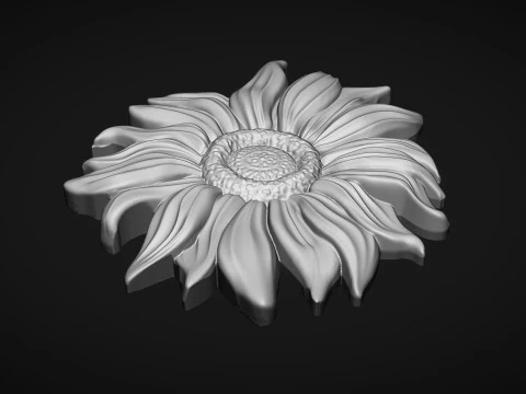 Sunflowers bas relief 3D Print Model