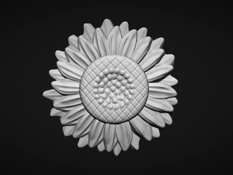 Sunflowers bas relief 3D Print Model