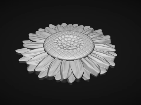 Sunflowers bas relief 3D Print Model