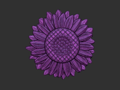 Sunflowers bas relief 3D Print Model