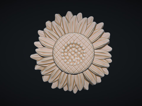Sunflowers bas relief Modello di stampa 3D