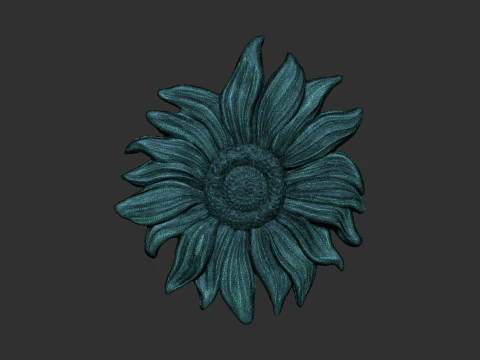 Sunflowers bas relief 3D Print Model
