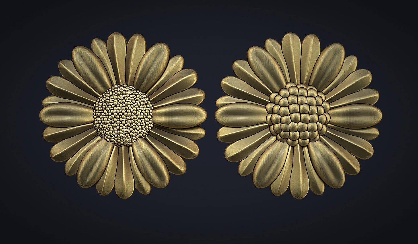 Daisy flowers bas relief 3D Print Model .c4d .max .obj .3ds .fbx .stl .blend