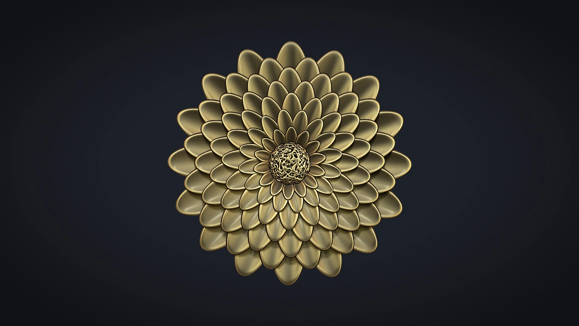 Deep Dahlia Flower Bas relief 3D Print Model .c4d .max .obj .3ds .fbx .stl .blend