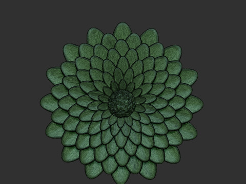 Deep Dahlia Flower Bas relief Modèles 3D en vedette