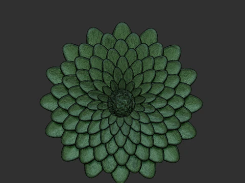 Deep Dahlia Flower Bas relief 3D Print Model
