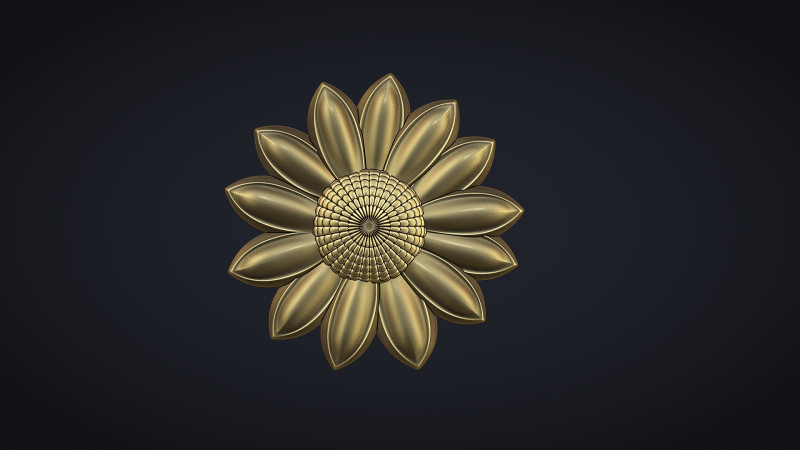 Daisy Garden Flower Bas Relief Modèles 3D en vedette .c4d .max .obj .3ds .fbx .stl .blend 