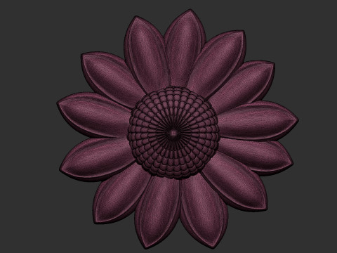 Daisy Garden Flower Bas Relief Modèles 3D en vedette
