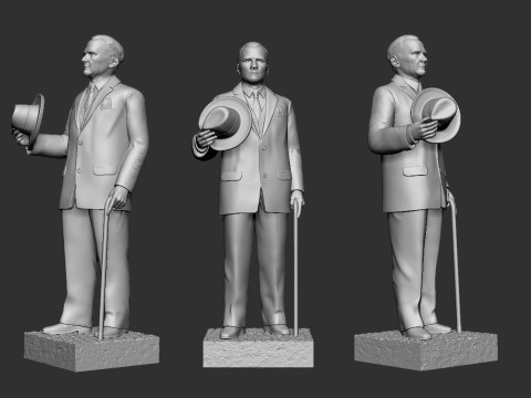 Gazi Mustafa Kemal Ataturk Statue 3D Принт Модель