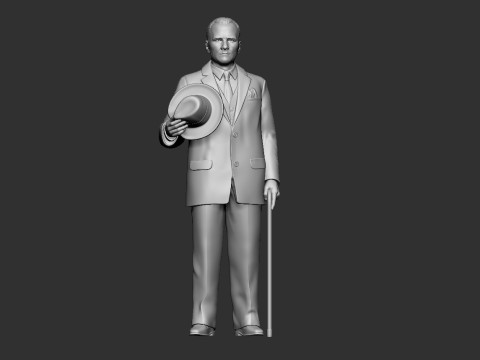 Gazi Mustafa Kemal Ataturk Statue 3D Принт Модель