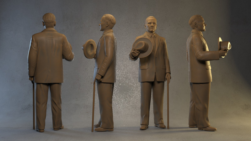 Gazi Mustafa Kemal Ataturk Statue 3D Принт Модель .c4d .max .obj .3ds .fbx .stl .blend 