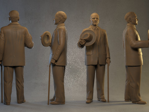 Gazi Mustafa Kemal Ataturk Statue 3D Print Model