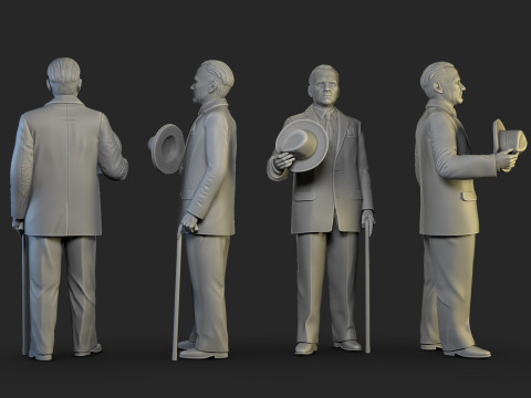 Gazi Mustafa Kemal Ataturk Statue 3D Принт Модель