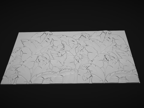Banana Leaves Wall Decor 3Dプリントモデル