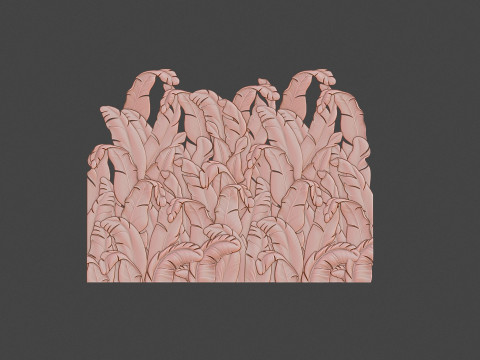 Banana Leaves Wall Decor 3Dプリントモデル