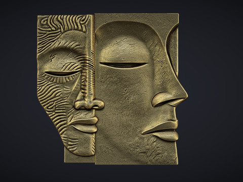 Face Sculpture Wall Decor for Cnc or 3D Printing 3D Print Model