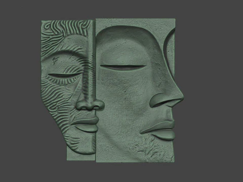 Face Sculpture Wall Decor for Cnc or 3D Printing 3D Print Model