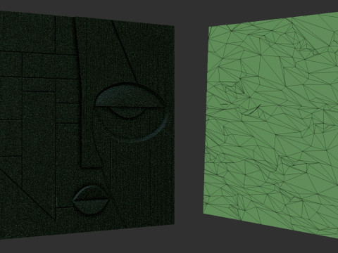 Cubist Face Art Wall Decor for Cnc Carving Model do druku 3D