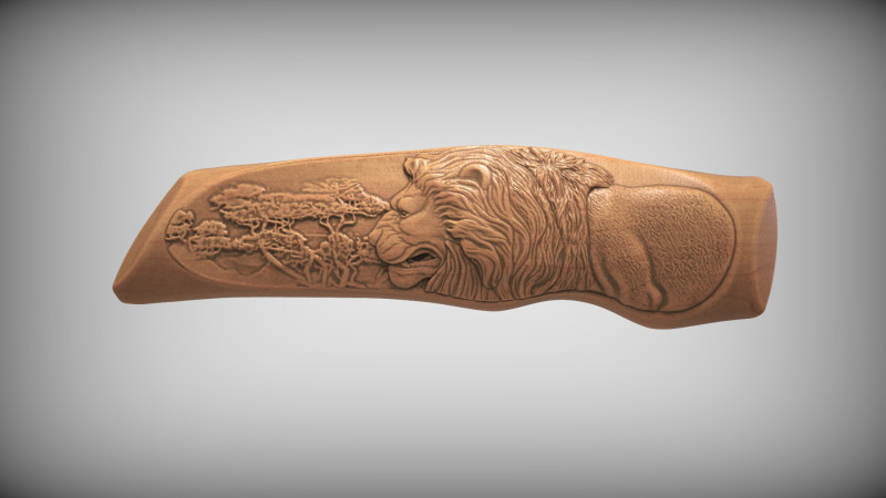 Lion Knife Handle 3D Print Model .c4d .max .obj .3ds .fbx .stl .blend 