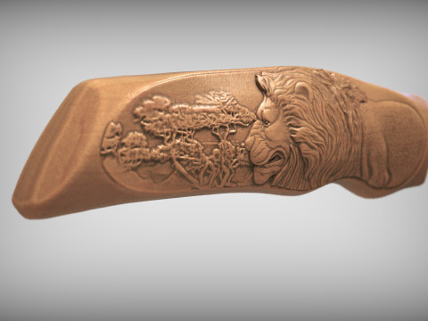 Lion Knife Handle 3D Print Model