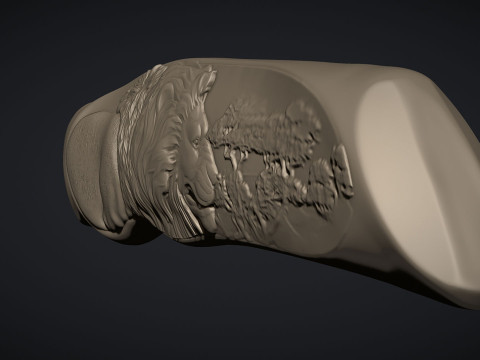 Lion Knife Handle 3D Print Model