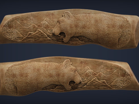 Leopard Knife Handle 3D 프린트 모델