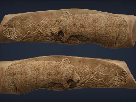 Leopard Knife Handle 3D Print Model