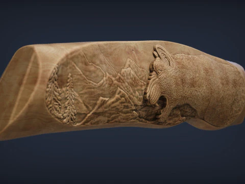Leopard Knife Handle 3D Print Model