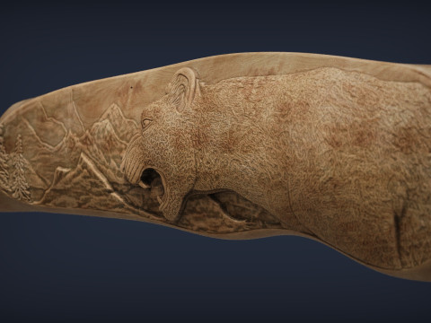 Leopard Knife Handle 3D 프린트 모델
