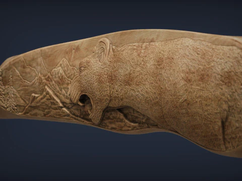 Leopard Knife Handle 3D Print Model