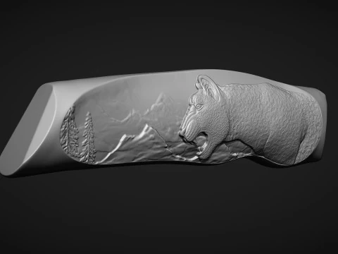 Leopard Knife Handle 3D Print Model