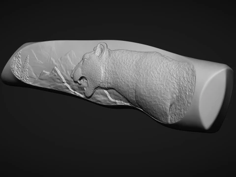 Leopard Knife Handle 3D Print Model