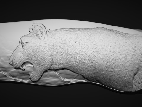 Leopard Knife Handle 3D 프린트 모델