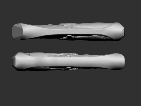 Leopard Knife Handle 3D Print Model