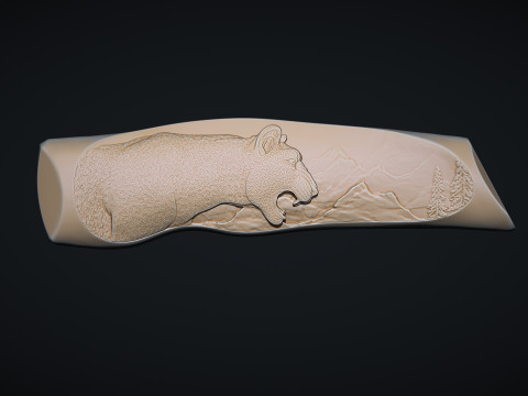 Leopard Knife Handle 3D 프린트 모델