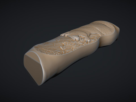 Leopard Knife Handle 3D 프린트 모델