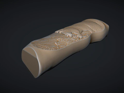 Leopard Knife Handle 3D Print Model