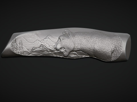Leopard Knife Handle 3D 프린트 모델
