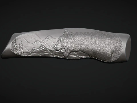 Leopard Knife Handle 3D Print Model