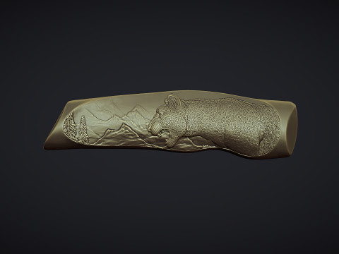 Leopard Knife Handle 3D 프린트 모델