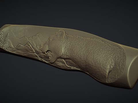 Leopard Knife Handle 3D 프린트 모델