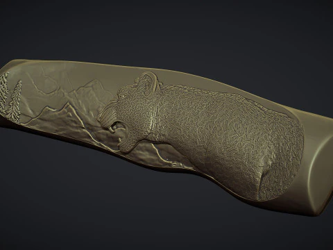 Leopard Knife Handle 3D Print Model
