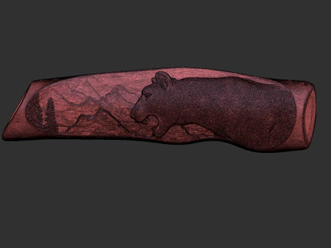 Leopard Knife Handle 3D Print Model